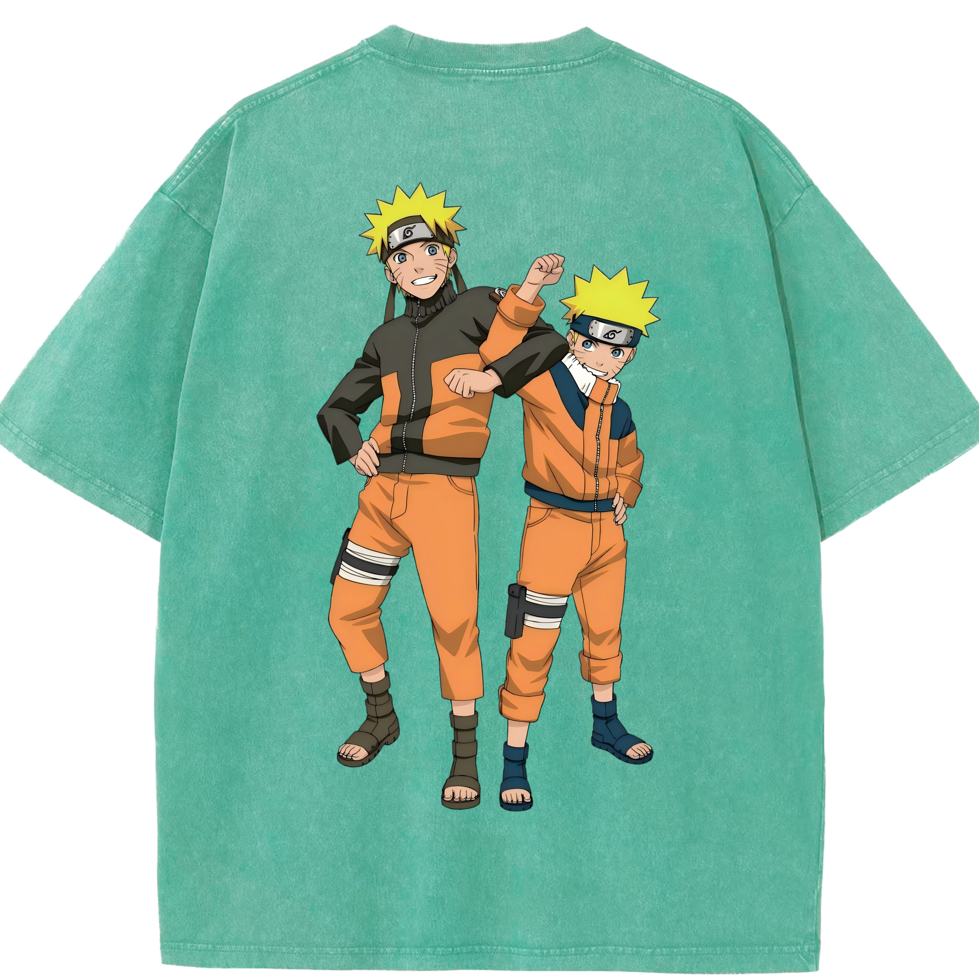 （画像用） NARUTO -ナルト- うずまき ナルト Uzumaki Naruto 綿100% ヴィンテージ風 半袖Tシャツ（背面プリント）